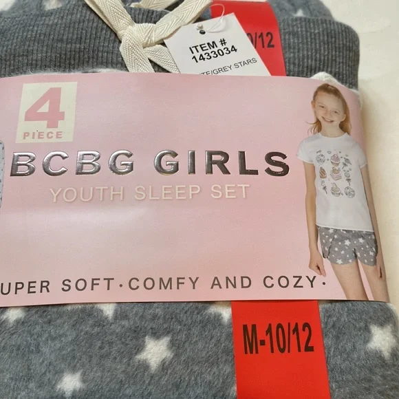 NWT BCBG 4 piece Girls Pajama Youth Sleep SET Super Soft Comfy and Cozy medium - Picture 3 of 8